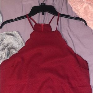 **SOLD** Lulu’s Deep Red Scalloped dress